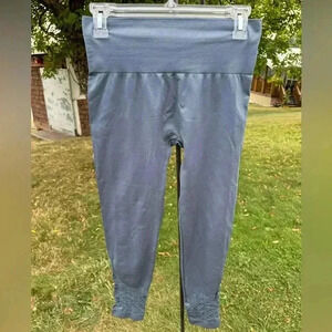 One 5 One Gray-blue Leggings with Cutout Detail, Size S/M